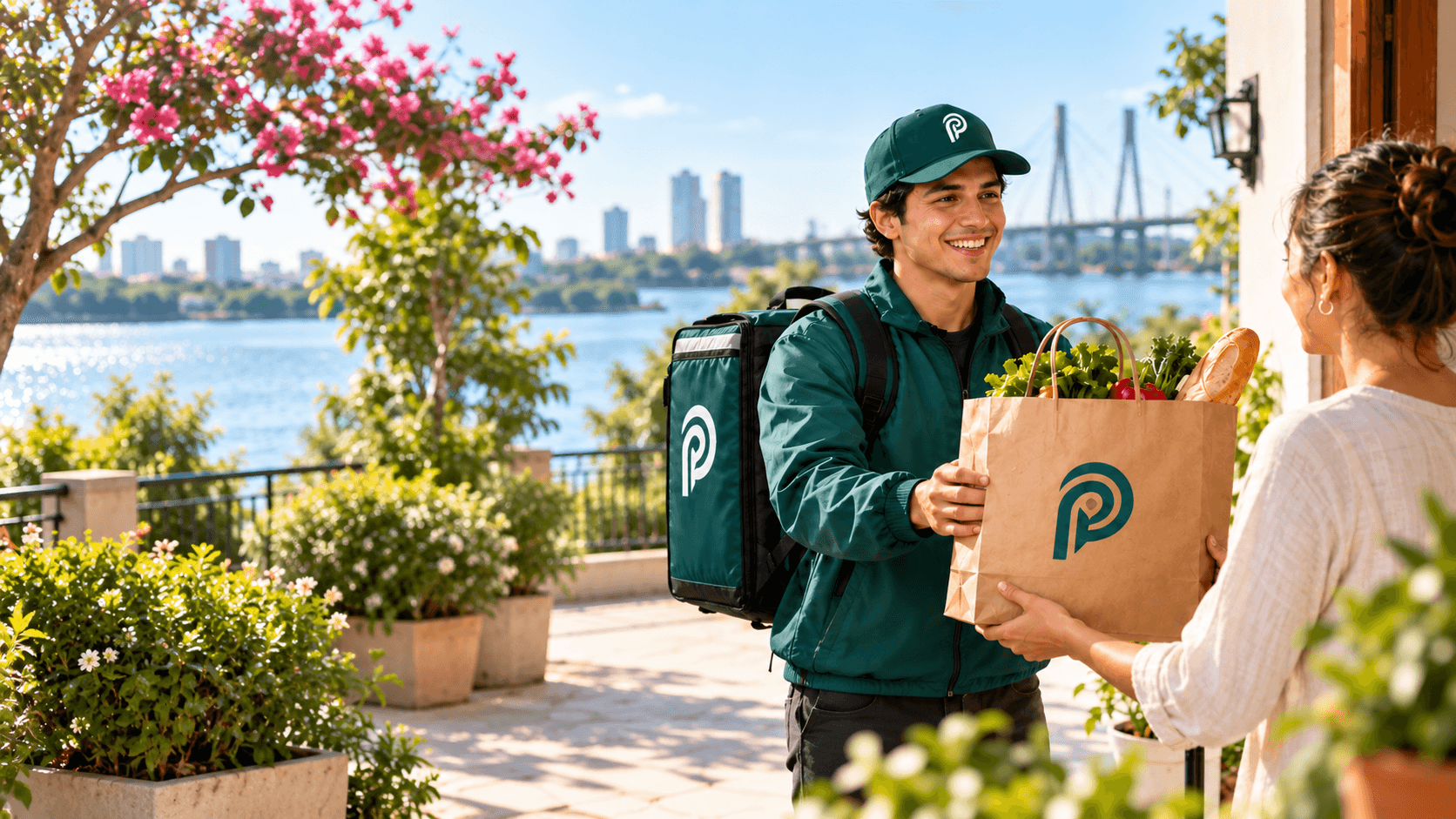 Repartidor de Pya'e entregando un pedido