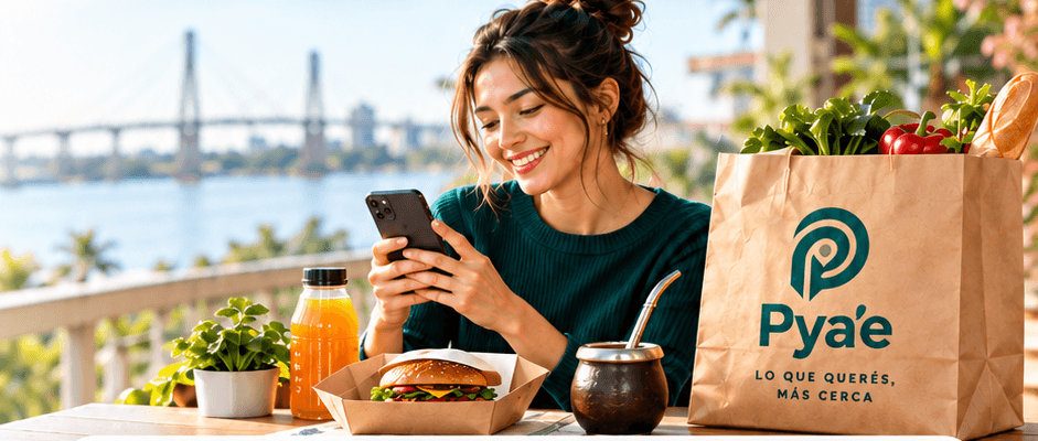 Persona pidiendo con la app de Pya'e