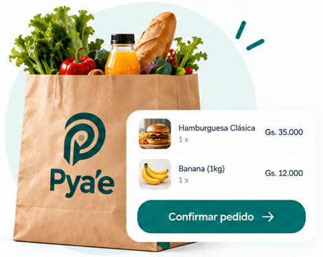 Bolsa de Pya'e con el resumen del pedido